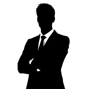 Business man vector silhouette illustration black color