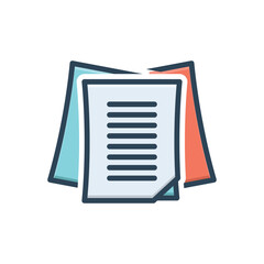 Color illustration icon for paper