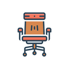 Color illustration icon for chair
