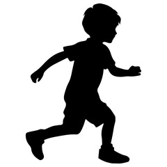 Child Playing Vector silhouette illustration