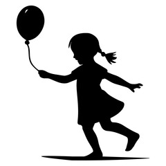 Child Playing Vector silhouette illustration