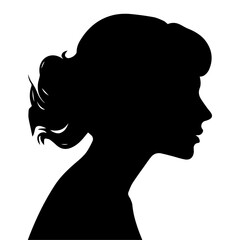 Woman Profile vector silhouette illustration