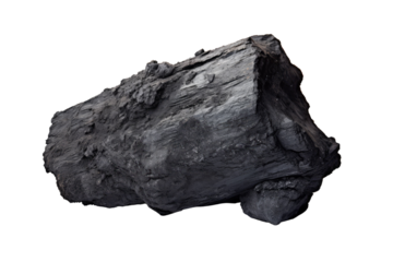 raw coal on an isolated transparent background