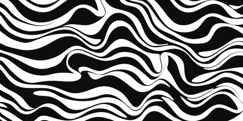 Fototapeta premium Curved Black And White Stripes In Zebra Style Created Using Artificial Intelligence