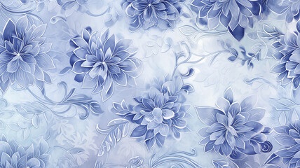 delicate soft color indigo ornament drawing pattern