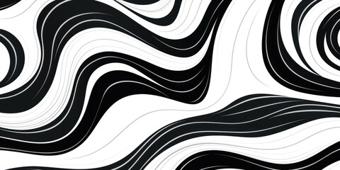 Fototapeta premium Curved Black And White Stripes In Zebra Style Created Using Artificial Intelligence