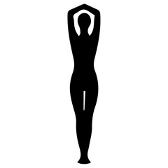 Woman Doing Yoga vector silhouette illustration black color