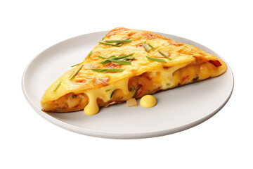 omelet on an isolated transparent background - obrazy, fototapety, plakaty