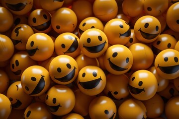Obraz premium smile emoji balls background