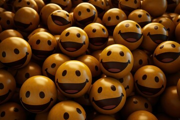 Obraz premium smile emoji balls background