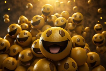 smile emoji balls background