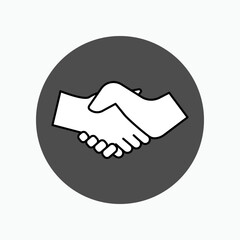 Shake Hands Icon.  Agree, Deal. Greeting, Congratulation Symbol - Vector. 