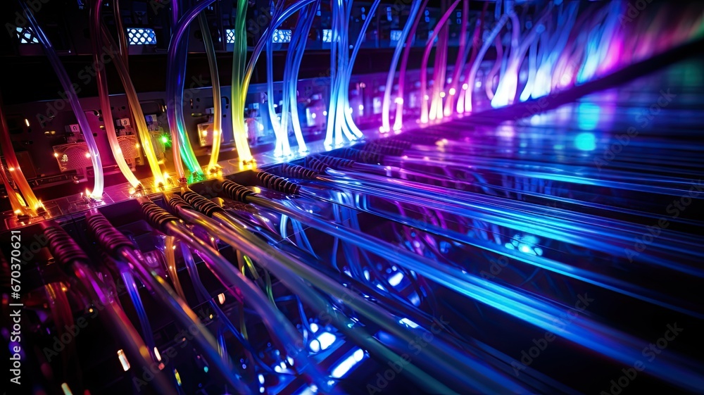 Poster Ethernet cables forming a network grid, emphasizing the reliability of wired connections