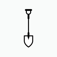 Shovel Icon. Gardening,Trowel. Dig Tool Symbol - Vector.