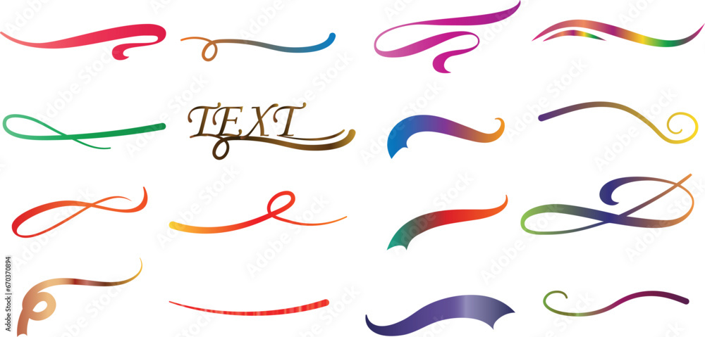 Canvas Prints gradient, calligraphic swoosh underlines vector illustrations. curve lines for brush strokes in art 