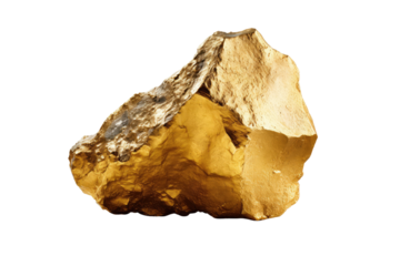 raw gold on an isolated transparent background