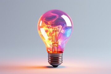 Conceptual lightbulb silhouette with a soft, pastel color palette, suggesting the harmony and balance in creative concepts, Generative AI
