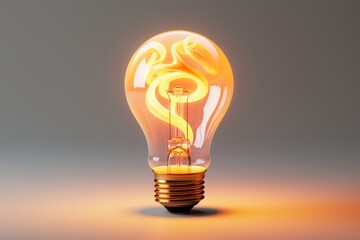 Minimalistic lightbulb design with a subtle shine, symbolizing the spark of innovative thoughts, Generative AI