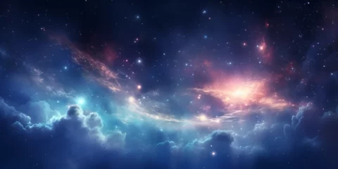 Photo sur Plexiglas Univers Dazzling starry sky wallpaper universe starry sky background Beautiful sky galaxy landscape wallpaper Vast cosmos glimmers with stars nebulae and galaxies in a night sky Ai Generative