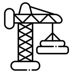 Vector Icon crane, Construction, Crane, Lifting, Machine
