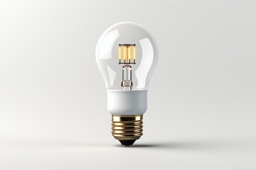 Small, minimal lightbulb icon with a gentle shadow, suggesting the idea of a bright and innovative concept, Generative AI