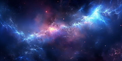 Flying through nebula space for animation Passing stars motion design in HD Background on gas, dust and plasma theme with dark blue background Ai Generative