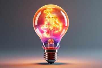  Transparent lightbulb icon with a gentle color gradient, representing the depth and complexity of creative ideas, Generative AI