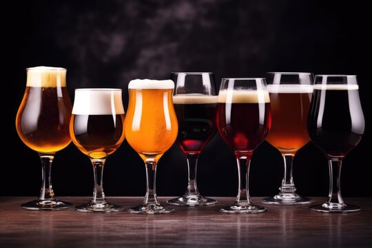 Craft Beer Glasses Of Different Shapes And Sizes