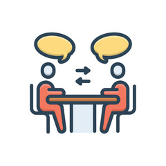 Color illustration icon for communication