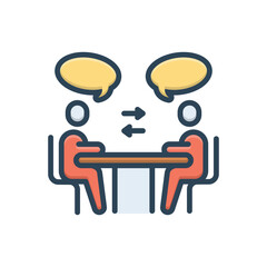 Color illustration icon for communication
