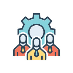 Color illustration icon for human resources