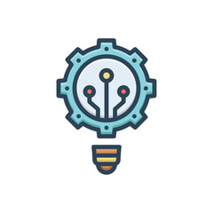 Color illustration icon for innovation
