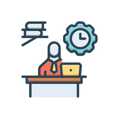 Color illustration icon for time management