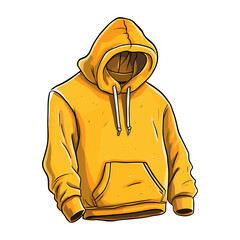Hoodies are great for casual wear. Hooded sweater jacket sticker - obrazy, fototapety, plakaty