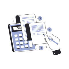 Recording of financial information. Budgeting specialist. Business and finance illustration concept