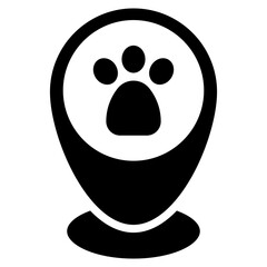 Vector Icon Location, Veterinary, Placeholder, Paw Print, Animals, Pin