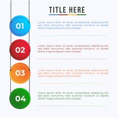 Hanging number with number and banner text. infographic. vector