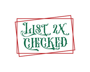 List 2x Checked Christmas north pole rubber stamp design on white background