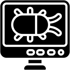 Vector Icon Malware, Bug, Error, Screen, Monitor, Error