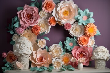 Obraz na płótnie Canvas Wedding arch decorated with flowers. Wedding decor in classic style