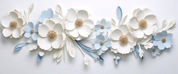  Beautiful white flower on white background