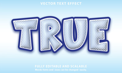 Free vector true text effect editable poster and social media text style