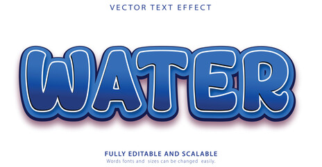 Free vector aqua water text effect, editable blue and liquid text style
