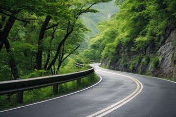 close-up of a winding mountain road