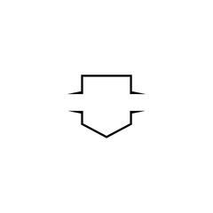 Shape of shield protection for logo design isolated on white background