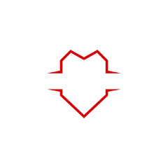 Shape of shield protection for logo design isolated on white background