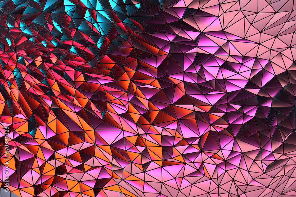 Aufkleber 3d rendering.minimalistic pattern of simple shapes. bright creative symmetric texture