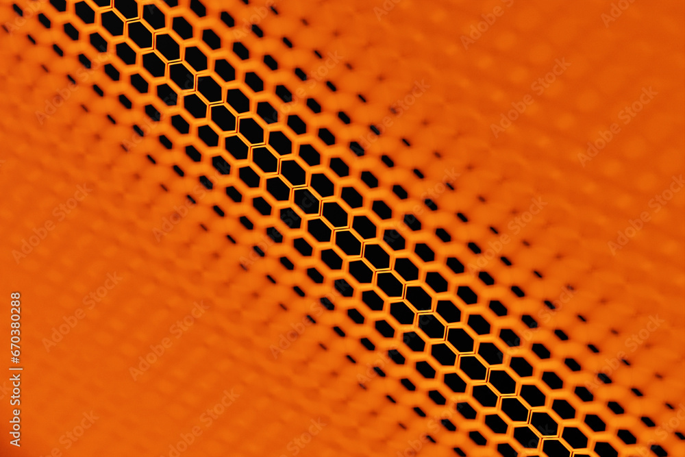 Poster 3d illustration of a honeycomb monochrome honeycomb for honey. pattern of simple geometric hexagonal