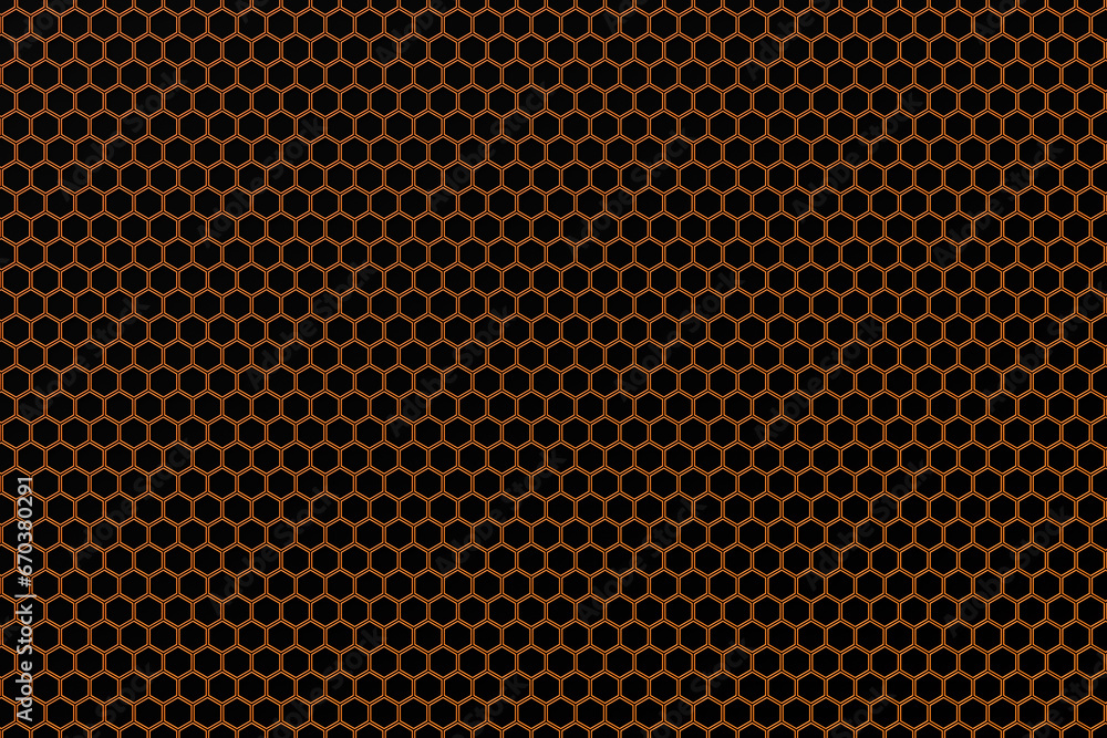 Poster 3d illustration of a honeycomb monochrome honeycomb for honey. pattern of simple geometric hexagonal