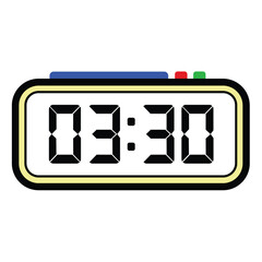 Digital Clock Time at 03:30, Time Illustration 24 Hours Format